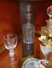 SMALL DECANTERS, LALIQUE AND MOSER CORDIALS
