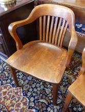 PAIR OF VINTAGE WALNUT ARMCHAIRS