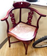 CHINESE MARBLE SEAT CORNER CHAIR