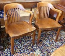 PAIR OF VINTAGE WALNUT ARMCHAIRS