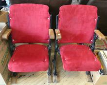 PAIR OF VINTAGE THEATRE SEATS