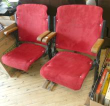 PAIR OF VINTAGE THEATRE SEATS