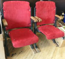 PAIR OF VINTAGE THEATRE SEATS
