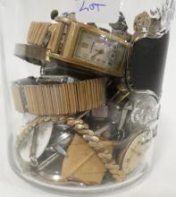 JAR OF VINTAGE WATCHES