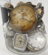 JAR OF VINTAGE WATCHES