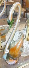 ART GLASS VASE AND CRYSTAL FIGURINE