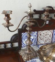 COVERED DISH AND CANDELABRA
