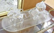 ART GLASS VASE AND CRYSTAL FIGURINE