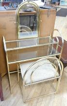 BRASS VANITY TABLE WITH BENCH