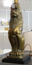 ART DECO BRASS "LION" TABLE LAMP