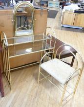 BRASS VANITY TABLE WITH BENCH