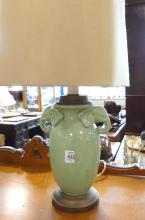 TWO ART POTTERY TABLE LAMPS