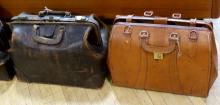 FOUR VINTAGE LEATHER DOCTOR'S BAGS