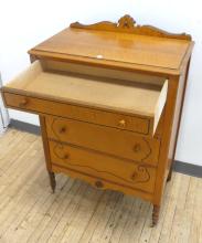 FIGURED MAPLE CHEST OF DRAWERS