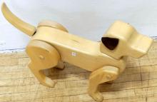 WOODEN "DOG" SCULPTURE