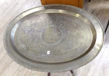 OVAL ASIAN BRASS TABLE