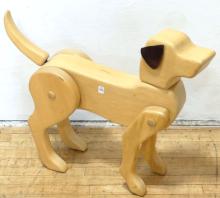 WOODEN "DOG" SCULPTURE