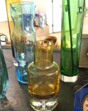 ART GLASS VASES AND CARAFES