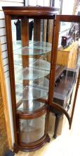 BOW-FRONT CORNER CURIO CABINET