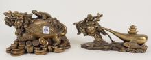 TWO FENG SHUI BRASS SCULPTURES