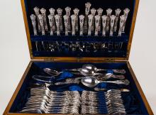 RODEN BROTHERS "QUEEN'S PATTERN"  STERLING SILVER FLATWARE SERVICE