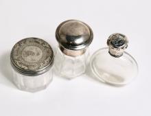 STERLING TOPPED PERFUME BOTTLES