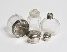 STERLING TOPPED PERFUME BOTTLES