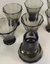 MCM SMOKE GLASS DECANTER SET