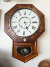 ANTIQUE "SCHOOLHOUSE" WALL CLOCK