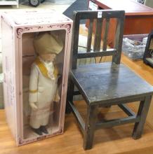 DOLL CHAIR AND STEIFF DOLL