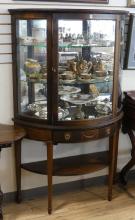 BOWFRONT MAHOGANY DISPLAY CABINET