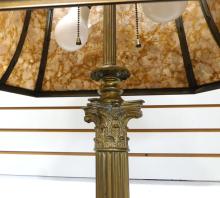 BRASS "GREEK COLUMN" TABLE LAMP