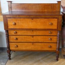 TIGER MAPLE CHEST OF DRAWERS