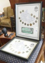 FOUR FRAMED COIN SETS