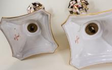 PAIR OF ROYAL CROWN DERBY "IMARI" CANDLESTICKS