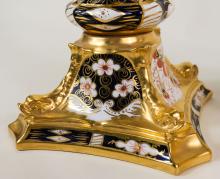 PAIR OF ROYAL CROWN DERBY "IMARI" CANDLESTICKS