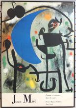 LARGE JOAN MIRO EXHIBITION POSTER