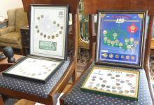 FOUR FRAMED COIN SETS