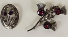 SEVEN STERLING BROOCHES