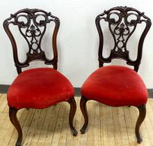 PAIR OF VICTORIAN MAHOGANY SIDE CHAIRS