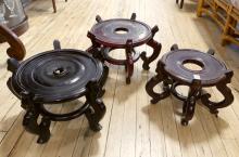 THREE CHINESE WOODEN STANDS