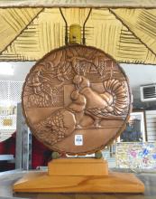 MCM COPPER AND TEAK TABLE LAMPS