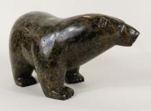 INUIT SOAPSTONE "POLAR BEAR" SCULPTURE