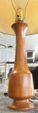 MCM COPPER AND TEAK TABLE LAMPS