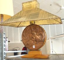 MCM COPPER AND TEAK TABLE LAMPS