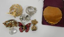 VINTAGE FASHION JEWELLERY AND COMPACT