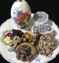 SMALL FIGURINES, TRINKET BOXES AND EGG