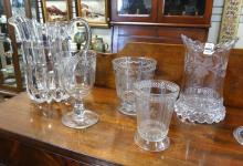 EIGHT PIECES OF ANTIQUE GLASS