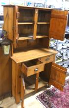 PRIMITIVE PINE KITCHEN HUTCH