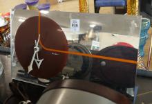 THREE VINTAGE ALARM CLOCKS AND MIRRORED CLOCK